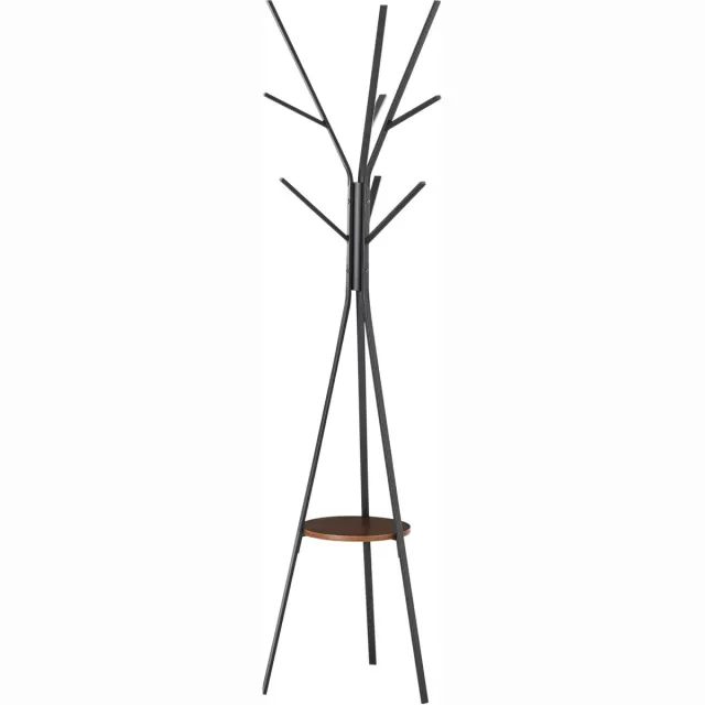 Homcom Garderobenständer-Eisen, MDF-45L x 45B x 180H cm-Braun