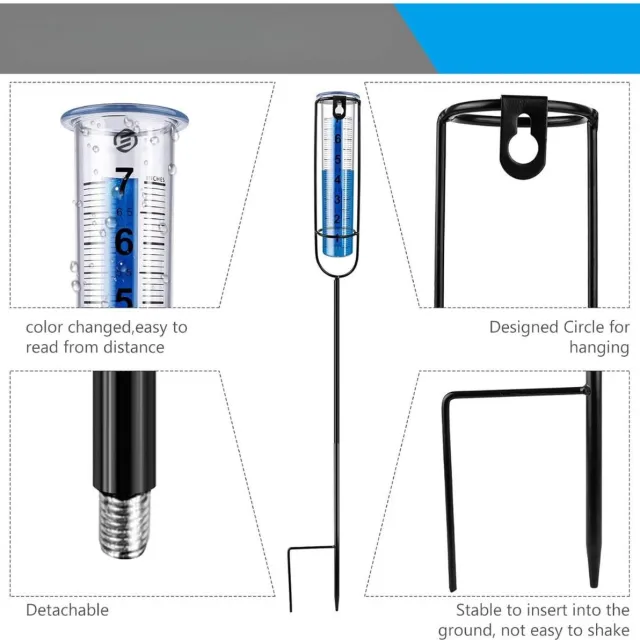 Equivera Regenmeter met Grondpen - Regenmeter - Regenmeter Tuin - Neerslagmeter - Outdoor - Voor tuin en gazon!