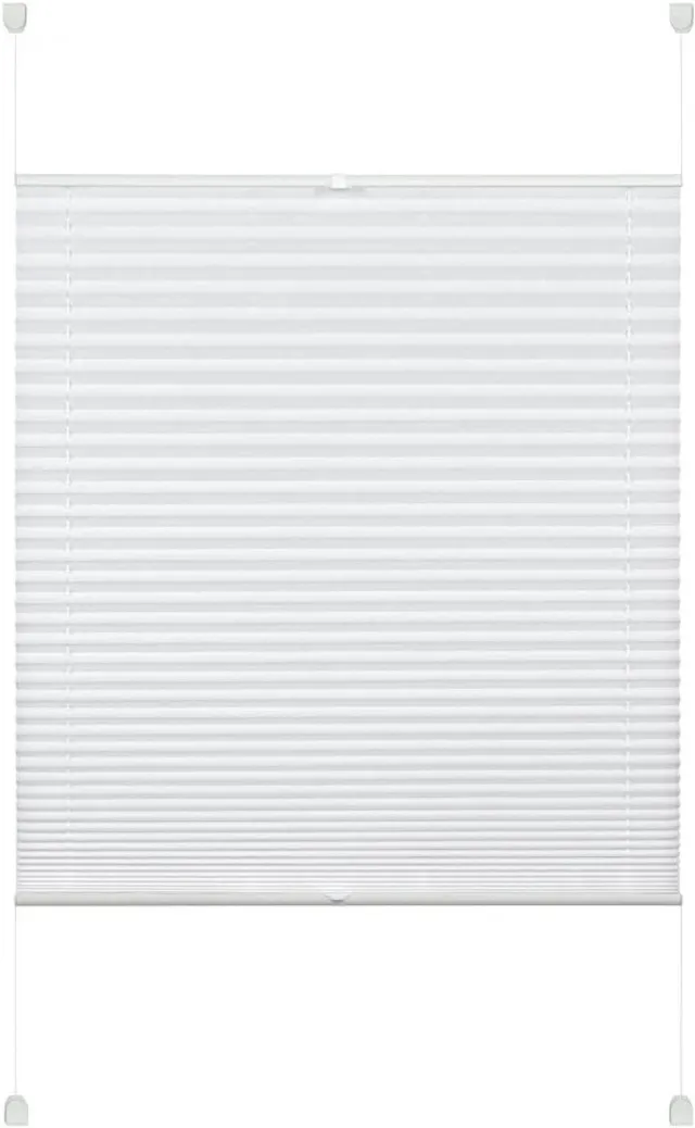 Yoursol EASYFIX plisségordijn Pia om vast te klemmen, wit, 45 x 130 cm, geen boren nodig, ondoorzichtig privacyscherm voor ramen en deuren