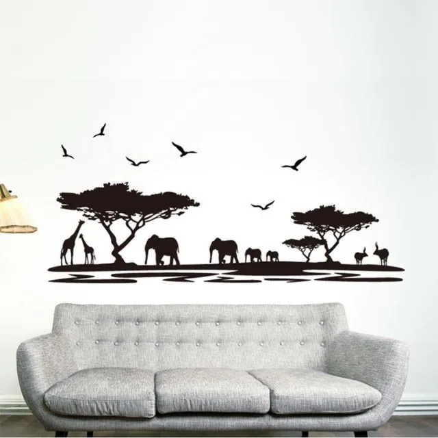 Ranido Muursticker safari 160x75 Zwart