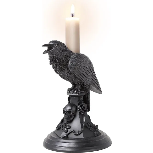 Alchemy Poe's Raven Kaarsenstandaard - Zwart