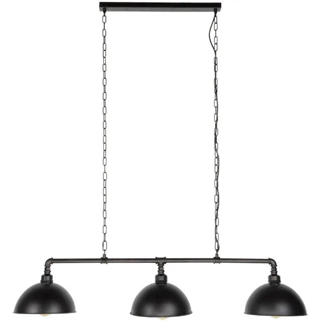Nest of Nora Hanglamp 3-lichts industrieel buis - Zwart Donkergrijs