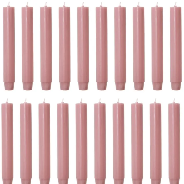 Rustik Lys chique mooie dinerkaarsen pak van 20 stuks 2.6 x 18 cm in de kleur Staub Rosa - Oud Roze