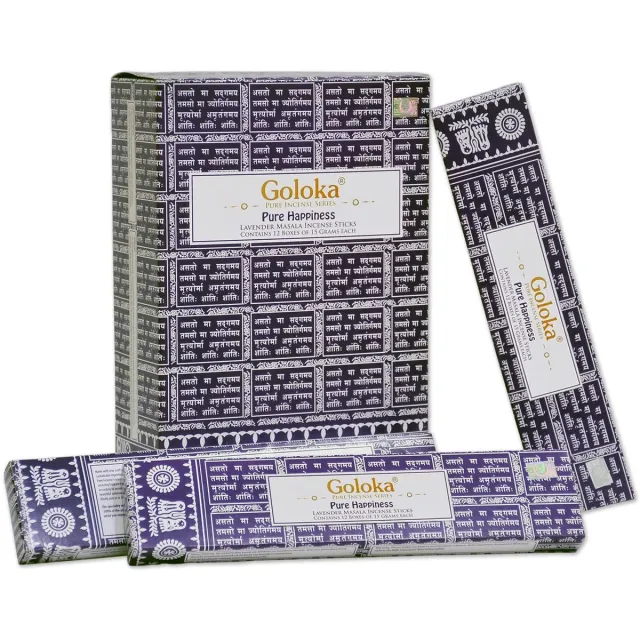 Goloka pure happiness - lavendel - wierook - doos 12 pakjes