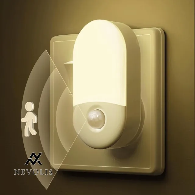 Nevolis LED Nachtlampje met bewegingssensor - 1 stuks led nachtlampje stopcontact met 3 modi warmwit 3000 K - instelbare helderheid voor hal slaapkamer . multi-color