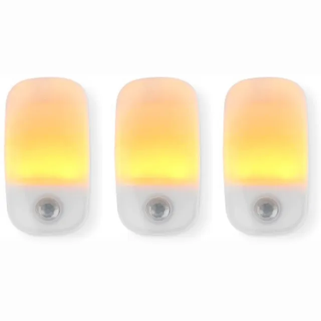 Nedis Nachtlampje Set van 3 - met Bewegingssensor - Dag-Nacht Sensor - Warm Wit
