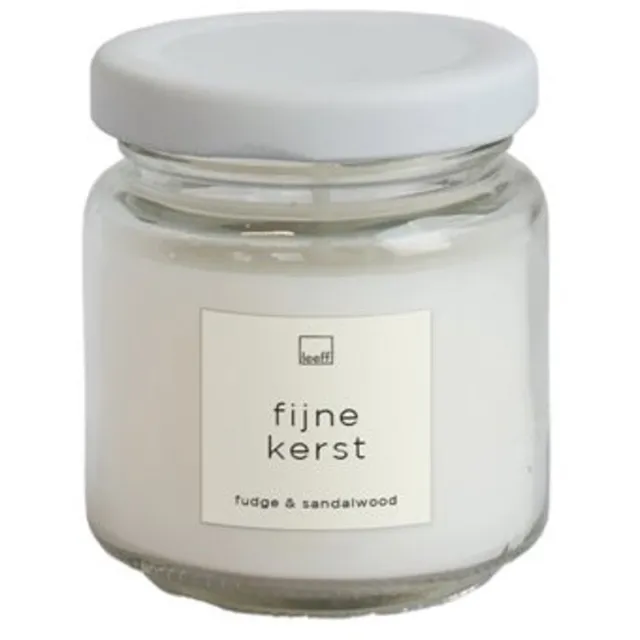 Leeff Jar Candle S - Fijne kerst - Set van 3 Kaarsen - Geurkaars Wit