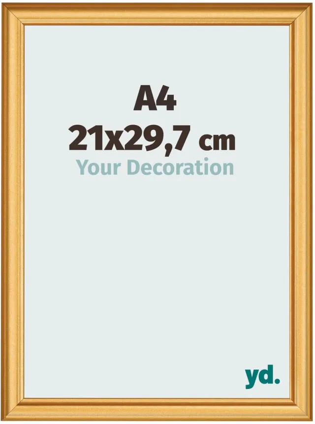 yd. Your Decoration - Fotolijst A4 21x 29,7 cm - MDF - Goud Mat - Lazio