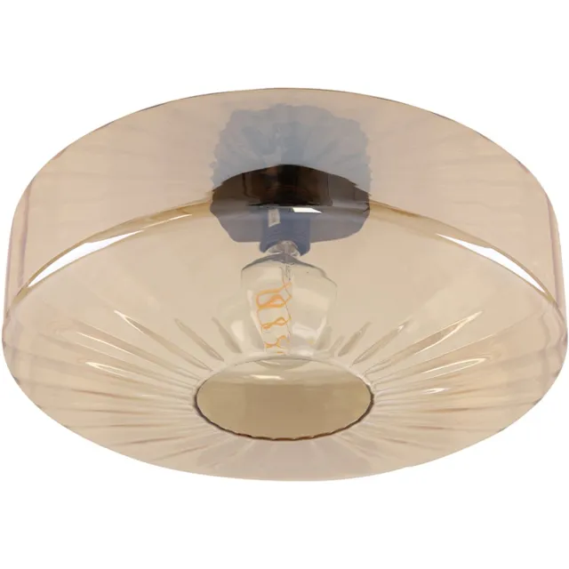 Olucia SEVDA - Plafondlamp - Amber / Zwart - Vorm: Ovaal