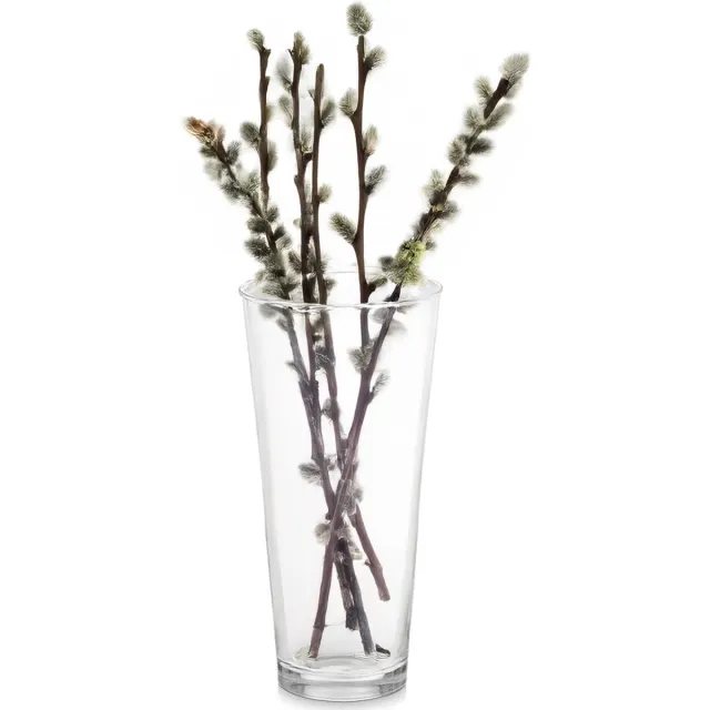 Giftdecor Bloemenvaas conisch - transparant glas - D17 x H37 cm - boeketvaas - 5 liter