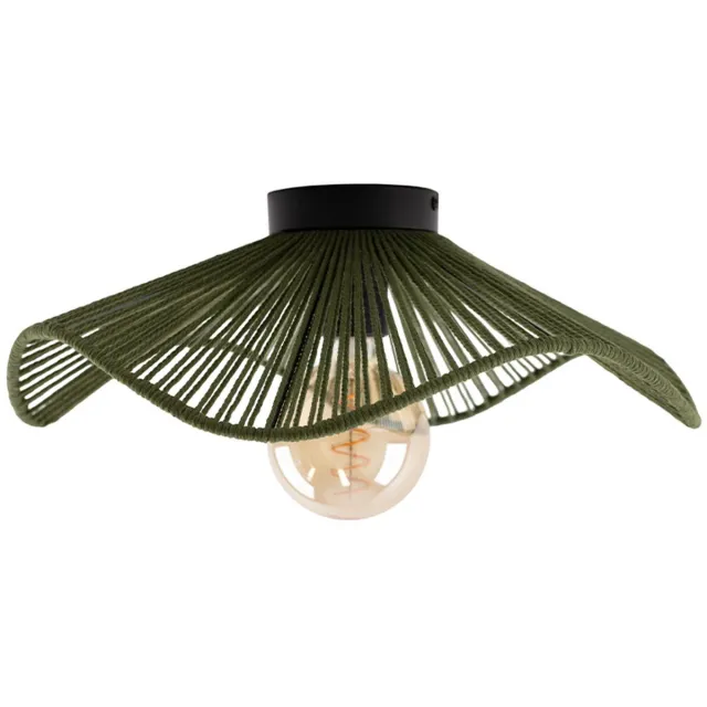 Olucia ANNELOT - Plafondlamp - Zwart / Groen - Vorm: Cilinder