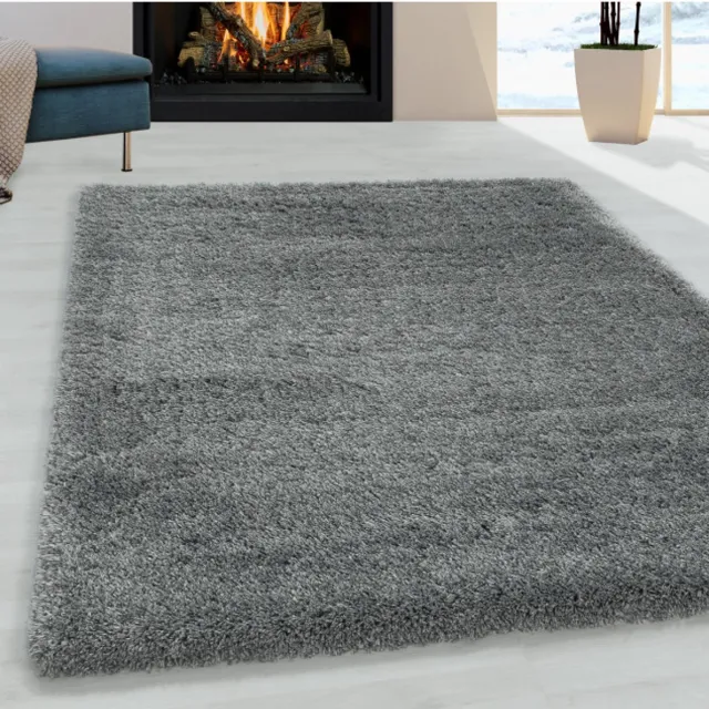 TapisTrend Harig tapijt Lichtgrijs 140x200 cm Hoogpolig vloerkleed voor de woonkamer, aangenaam zacht vloerkleed voor de slaapkamer