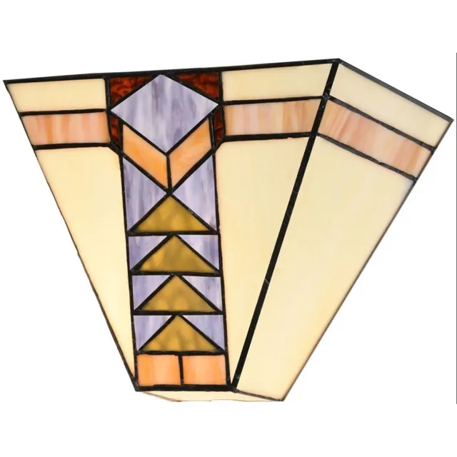 Coloured by Art Tiffany Wandlamp Pyramide - Art Deco Trade Lichtblauw