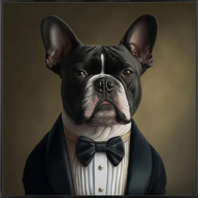 homebound by ky Poster in frame hond in pak 50x50cm Grijs