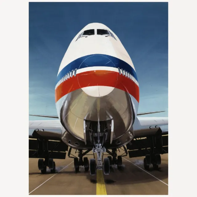 TP Aviation Art Thijs Postma - TP Aviation Art - Poster - Boeing 747 Jumbo Jet Landing - 50x70cm Kleur