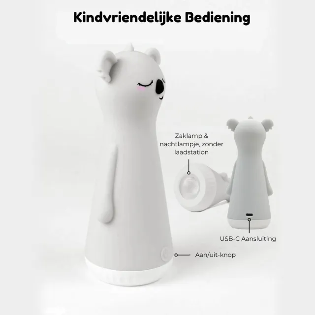 Robo Educational Toys Koala zaklamp en nachtlampje 2-in-1 – een vertrouwd lichtje voor onderweg en bij het slapengaan warm wit