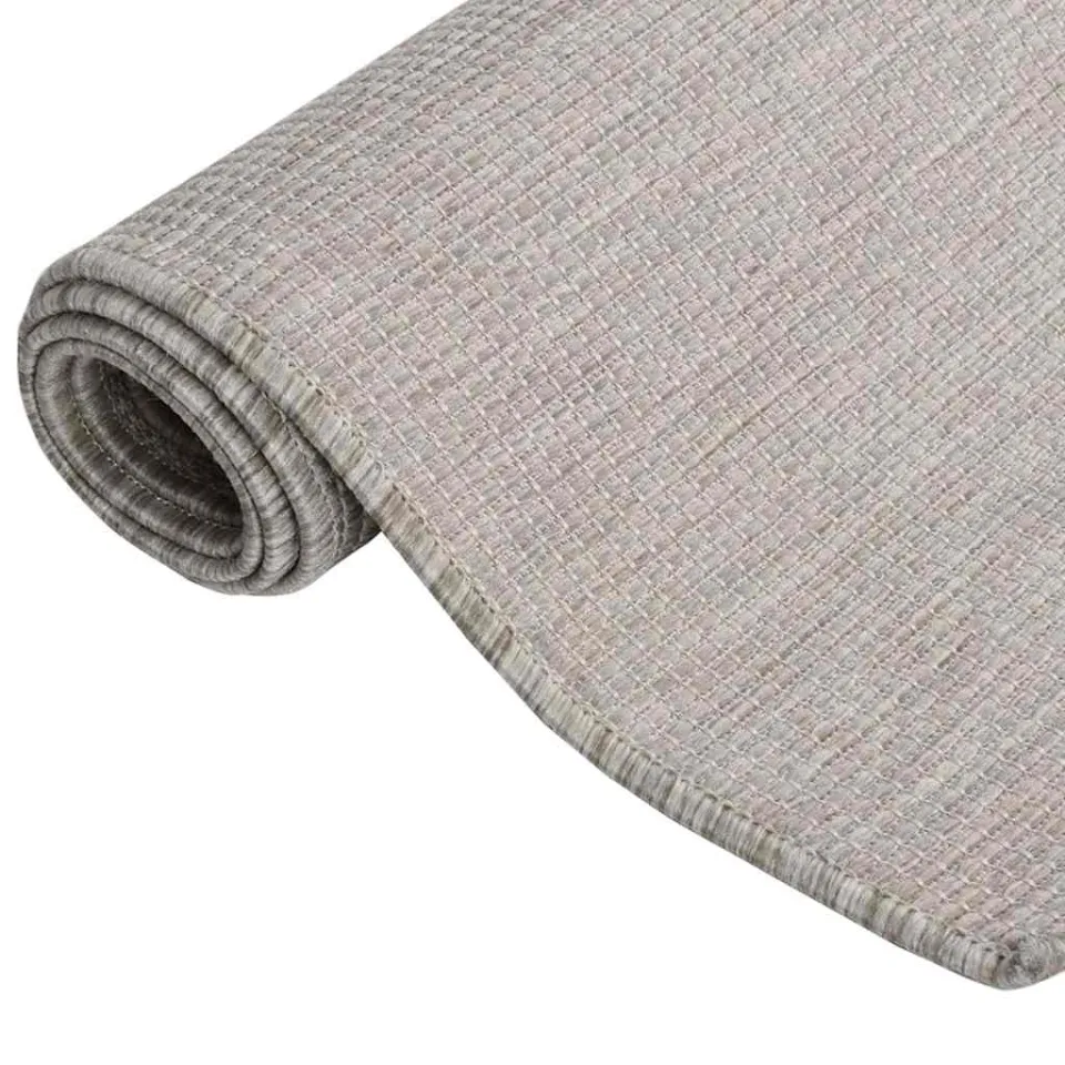 vidaXL Buitenkleed platgeweven 80x150 cm lichtgrijs grijs, foto 3