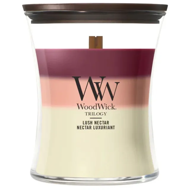 WoodWick Hourglass - Trilogy Lush Nectar - Medium Geurkaars - 60 branduren
