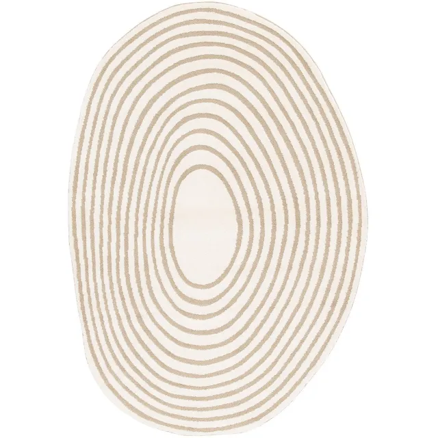AFK Living Zacht tapijt met sculpturaal reliëf gerecycled polyester AEON beige