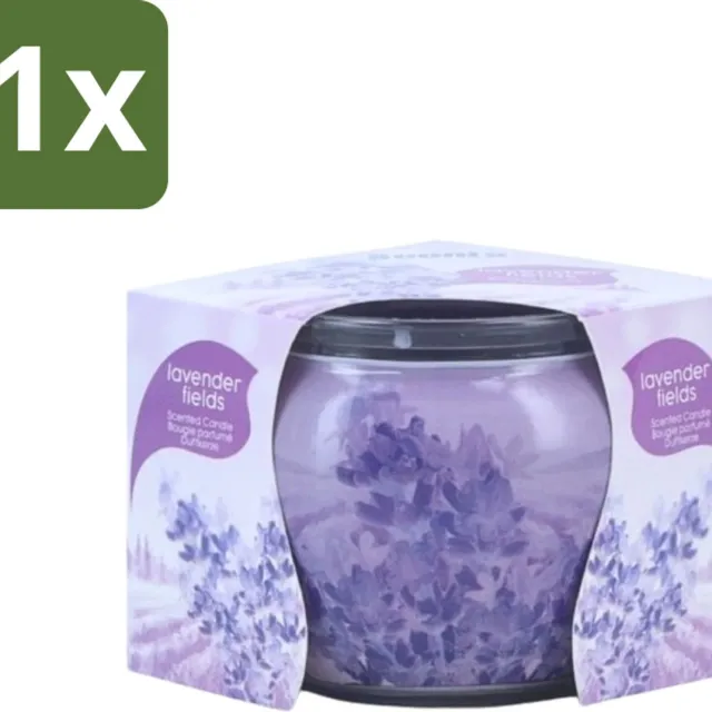 At Home 1 x At Home - Scents - Geurkaars - Lavender - 70 g - Geurkaars - Lavendel - Kalmerende Geur - Natuurlijke Kaars - Parabenenvrij paars