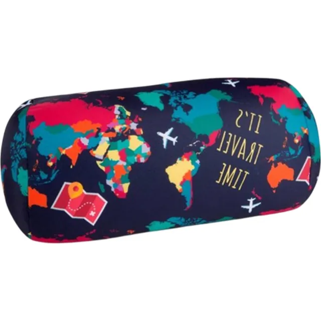 House of Healthbrands Kuschelmaxx Rolkussen - Sierkussen Rond Cilinder 17 x 33 cm - World-design - Stevig en zacht - Mooie print - Gevuld met microgranulaat - Vormvast & Wasbaar - Ideaal voor op de bank, bed, auto of op reis - Inclusief Wasnet Donker