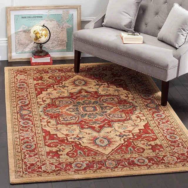 Safavieh Woonkamer vloerkleed - tapijt – rug for living room Rood/natuurlijk.