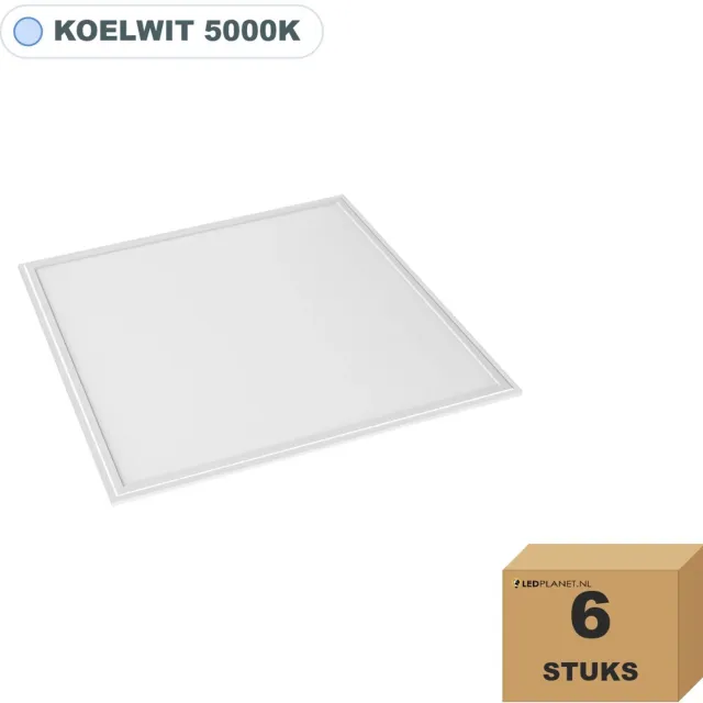 Tsong LED paneel 60x60 cm 9mm - 6 stuks - 36W - Koelwit 5000K - 4320 lm - UGR