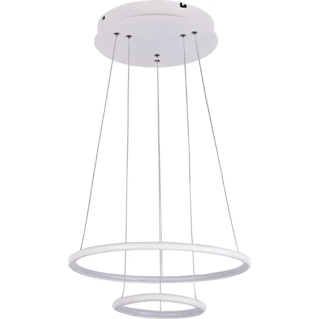 Fantasia Annu hanglamp met 2 ronde ringen (Ø 40 en 30 cm) in wit, 36W LED, 1260 lumen, 3000K, dimbaar, energieklasse E