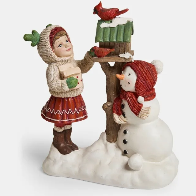 Loberon Decoratief kindje met vogelhuisje Irenja rood/groen/wit