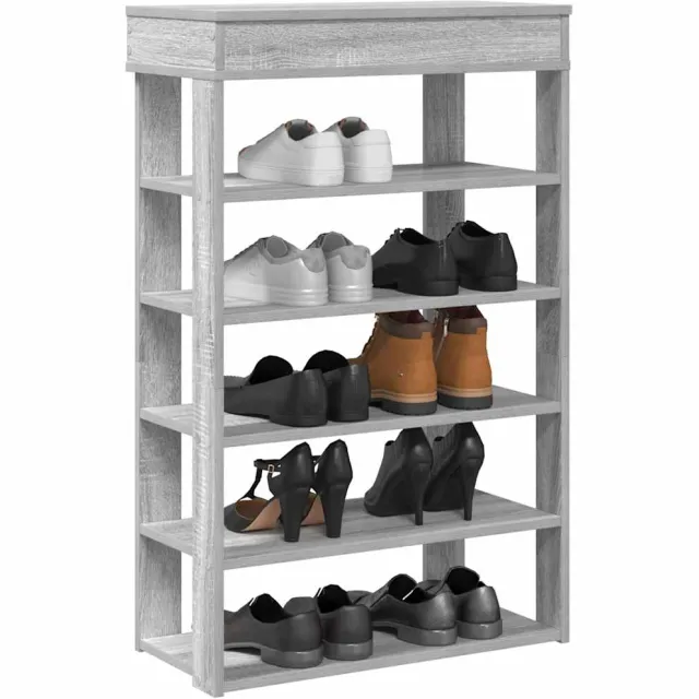 vidaXL Schoenenrek 60x30x98 cm bewerkt hout grijs sonoma