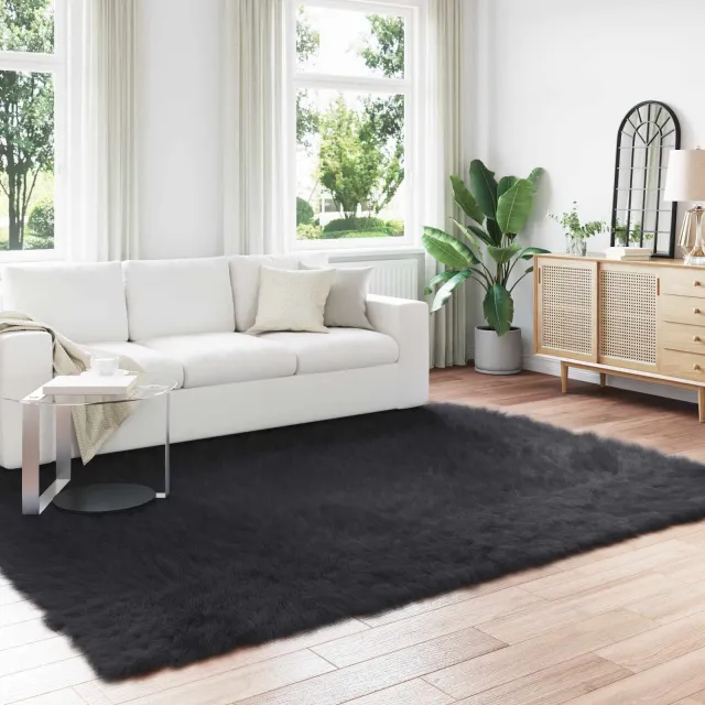 vidaXL Tapijt van imitatie TAFALLA Zwart 200 x 280 cm Polyester, foto 2