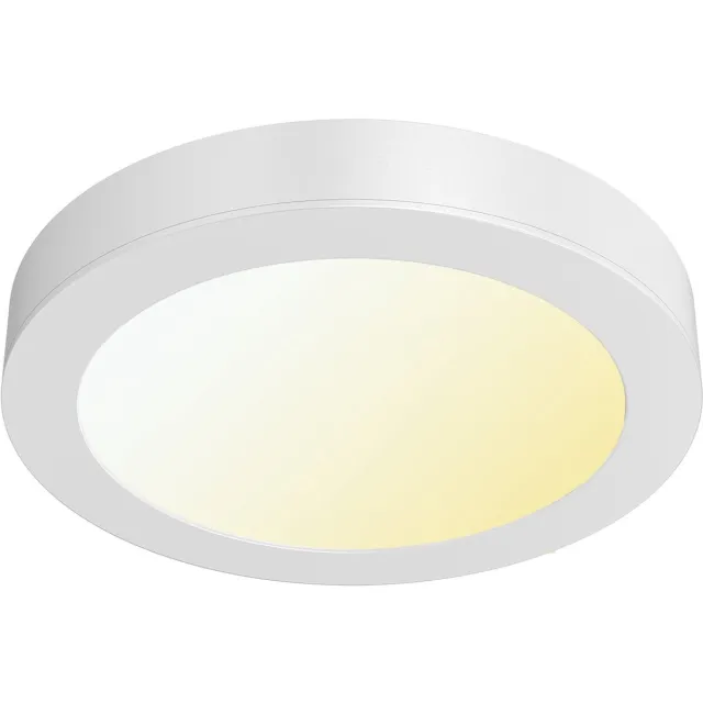 BES LED LED Paneel Slim Opbouw - Brinton Thin - 24W 2400lm 120° Bundelhoek - Aanpasbare Lichtkleur 3000K-4000K-6500K - IP40 - Rond - Wit - Ø300mm