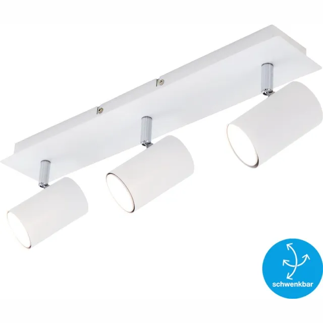 Briloner RUN - Plafondspot - opbouwspots met 3-lichts - draaibaar - plafondlamp - GU10 - max. 40 Watt - wit