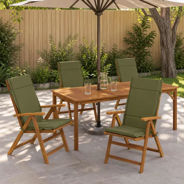 vidaXL Kussen voor stoel met hoge rug GEMERT 4 st 100% Polyester Groen