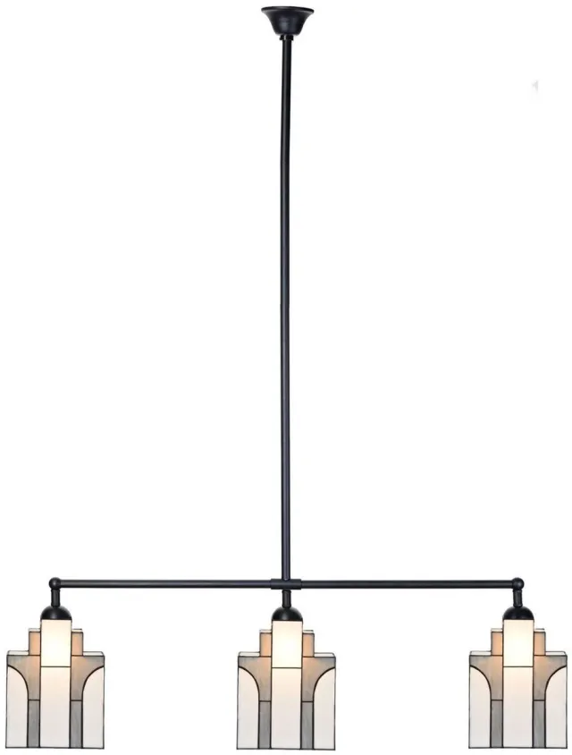 Coloured by Art Tiffany T-lamp 3 lichts New York Sky Line - Art Deco Trade Wit