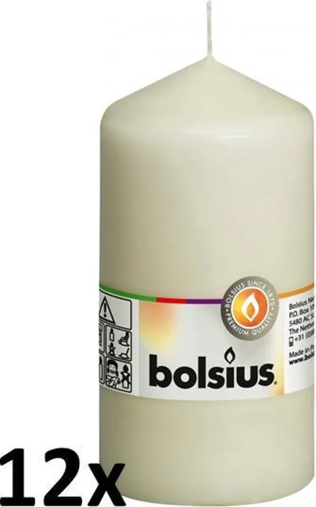 Bolsius Horeca stompkaars - 130/68 - 12 stuks per verpakking - Ivoor