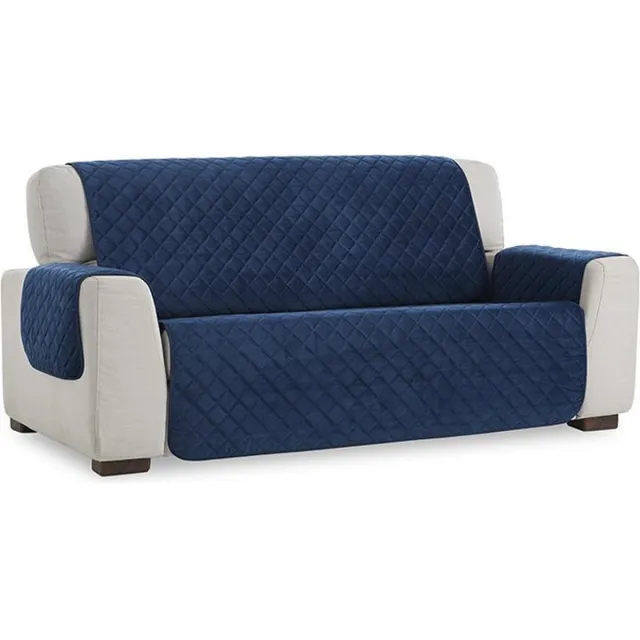 Belmarti Velvet Quilt - Bankbeschermer - 160cm breed - Blauw - Soft Touch - Anti-slip onderkant