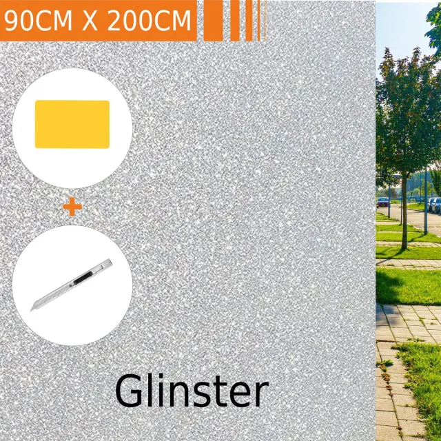 Simple Fix Raamfolie - Zonwerend en Isolerend - Decoratiefolie - Anti Inkijk - Statisch - HR++ - Glinster - 90cm x 200cm