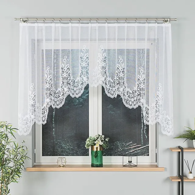 Markizeta Berenika - Jacquard Geplooid Gordijn - 330x120 cm - Witte Kleur