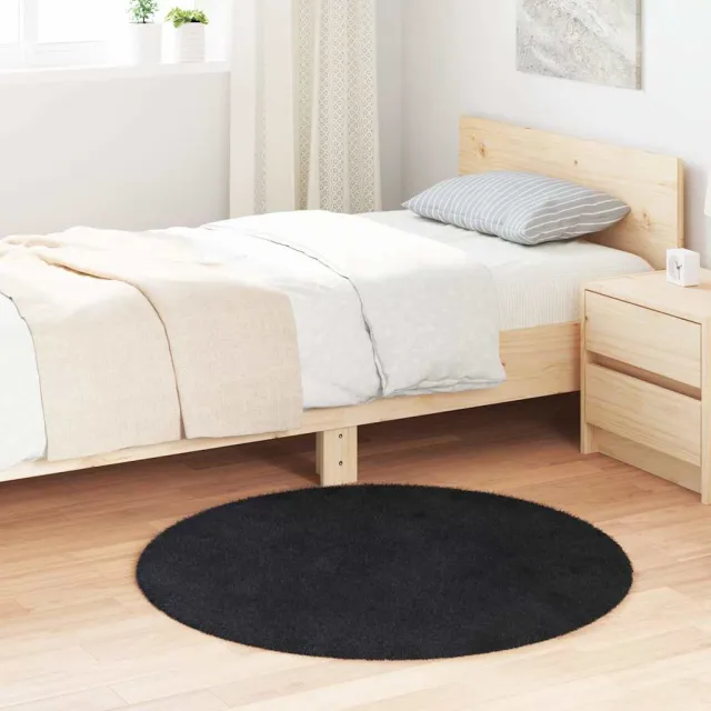vidaXL Hoogpolig vloerkleed NAVARRA 100x100 cm polyester zwart, foto 2