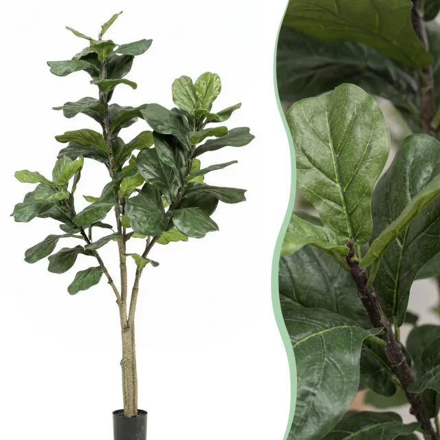 Green Harmony Plants Kunstplant - Ficus Lyrata - Tabaksplant - 180 cm Green