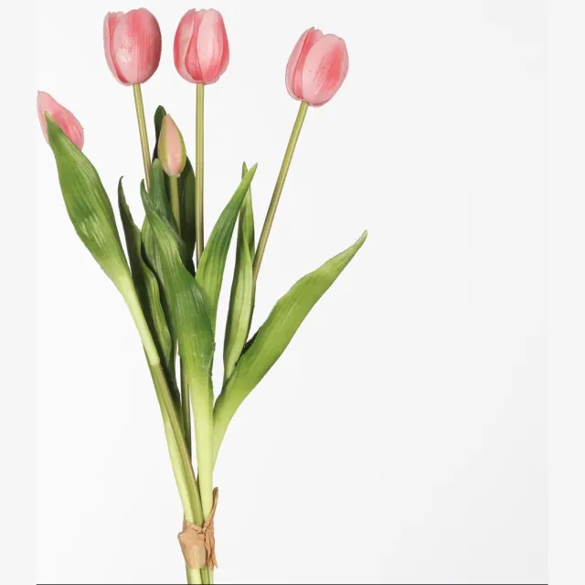 KNUS Lifestyle Kunstbloem Tulp - Fuchsia Roze - Real touch tulpen - 47 cm - Boeket - Kunstbloemen - Kunst bloem - Sally tulp - Fuchsia Roze - Interieur - Sfeer - Voorjaar - Pasen - Paasdecoratie - Bloemen - Moederdag - Oma - Decoratief - Deco - Decoratie