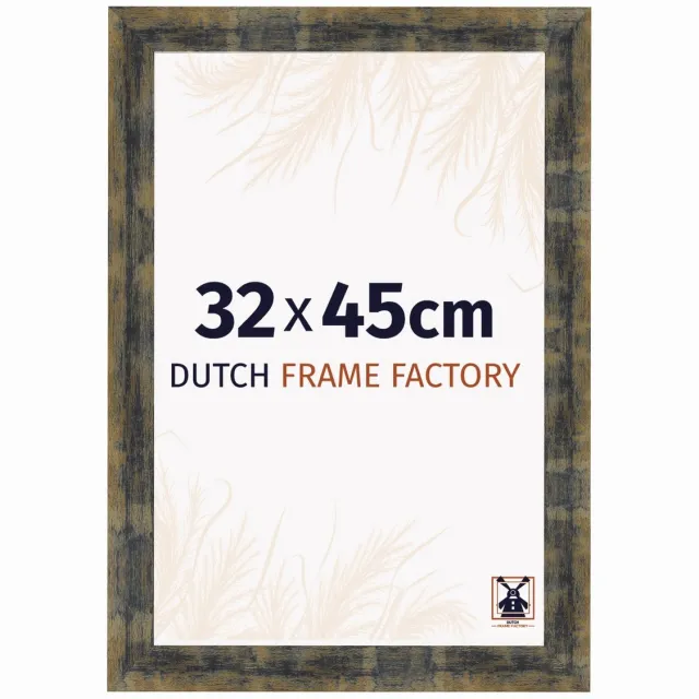 Dutch Frame Factory Fotolijst 32x45 cm - MDF - Blauw Goud Gemeleerd - Praag