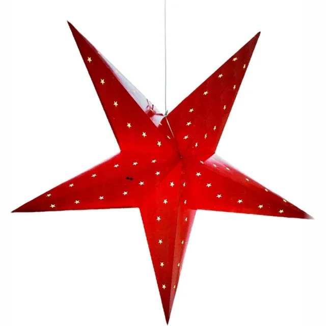 Konstsmide Hangende kerstster Diameter 45 cm - Inclusief Verlichtingskabel - Rood