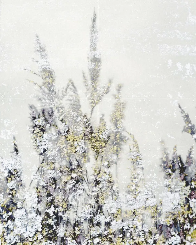 IXXI Winter Reed, Photolovers - 80 x 100 cm - Grote wanddecoratie en posters - Naturalisme, Minimalisme, Aquarel, Fotografie, Abstract, Woonkamer Bruin / Geel / Wit / Groen