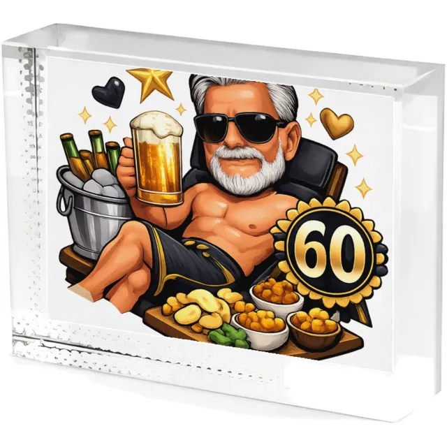 Mr Cadeautjes Fotokristal Jubileum-cocktail in loungestijl - glas, 8 x 6 cm - kristallen | cadeau Wit