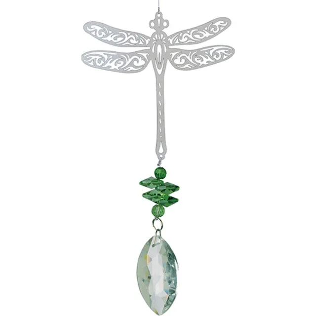 Art Bizniz Windspinner Magic Libel 40 Cm Glas Zilver/groen
