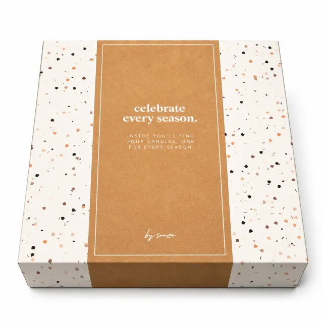 SENZA Geurkaarsen in giftbox 'Just' (Set van 4, 15 branduren) Taupe