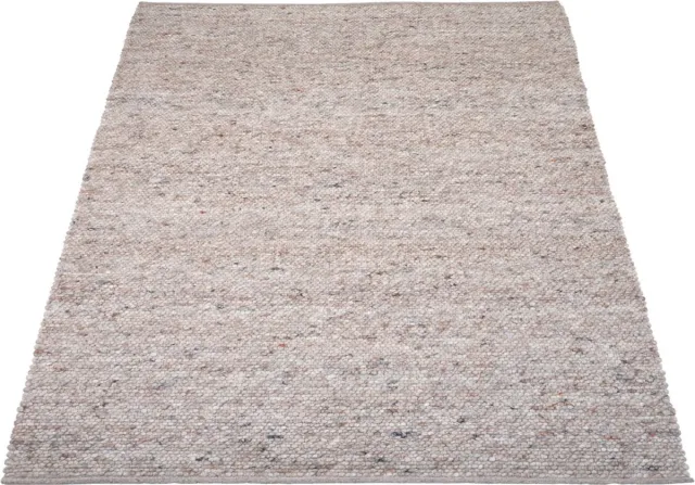 Veer Carpets Vloerkleed Stone Donker Beige 417 - 160 x 230 cm - Wollen Design Vloerkleed in Scandinavische / Japandi Stijl
