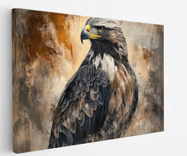 Saammp Canvas Schilderij - Arend - Abstract - Dieren - Bloemen - 60x40 - Foto op canvas - Wanddecoratie - muurdecoratie Woonkamer - Slaapkamer decoratie - Canvas Print Multicolor